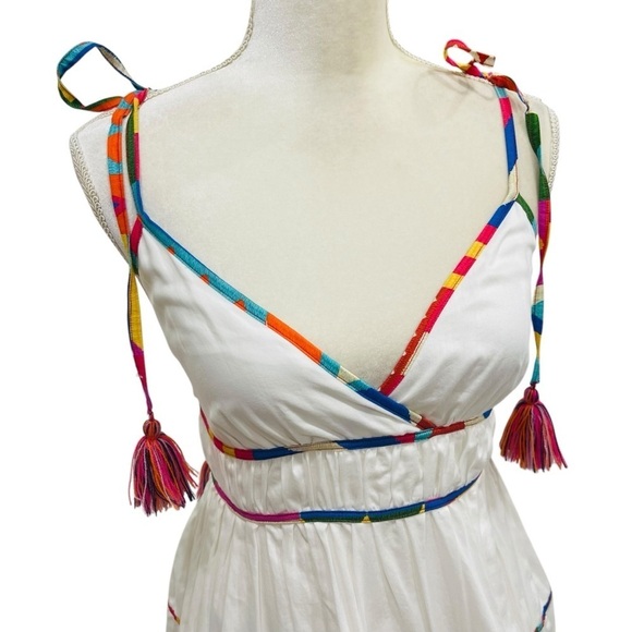 Antonio Melani Keri Cotton Voile V-Neck Sleeveless A-Line Dress NWT White - Picture 4 of 15